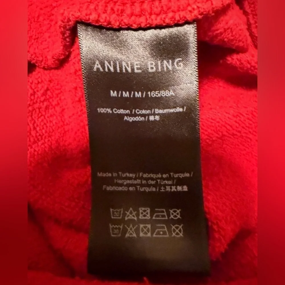 Anine Bing Miles Sweatshirt in Washed Red - Medium - Picture 7 of 8